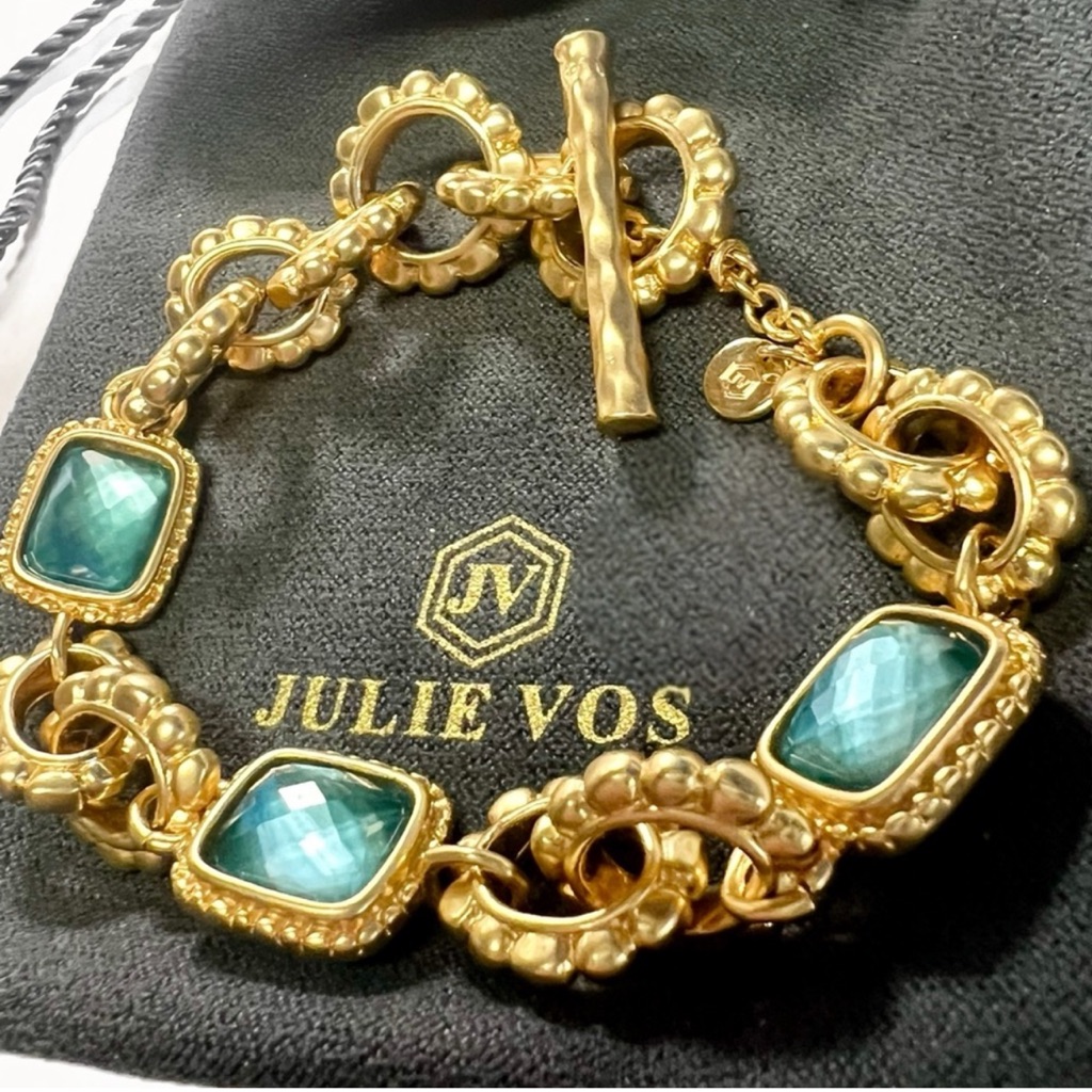 275 Julie Vos Marbella Demi Gold-Tone Bracelet Blue 119$